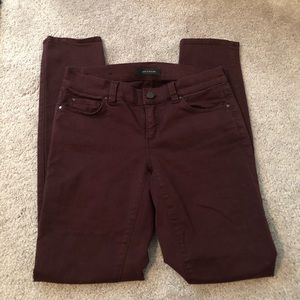 ANN TAYLOR Burgundy Skinny Jeans
